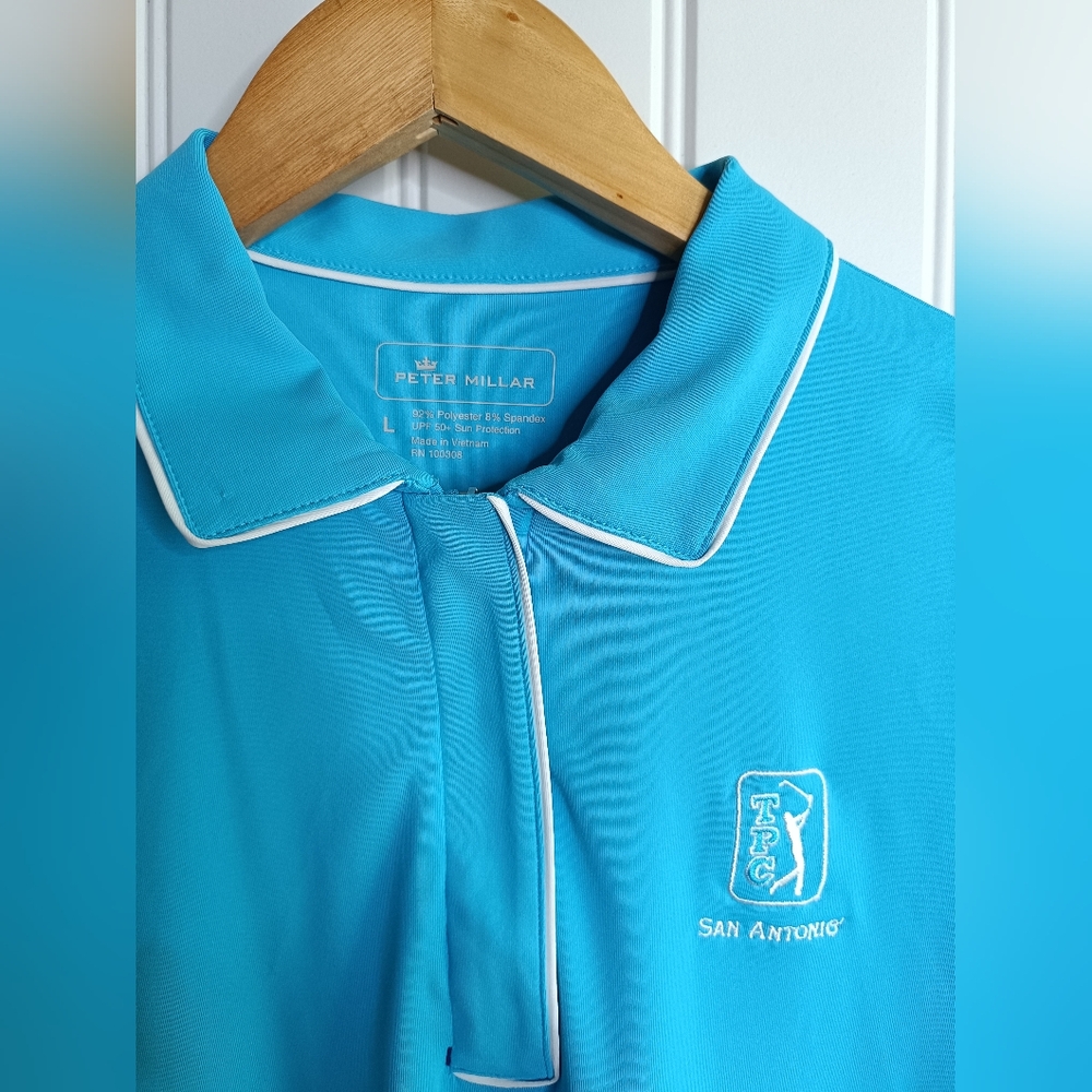 Large Peter Millar TPG San Antonio Women's Golf Polo Travel Casual Activewear